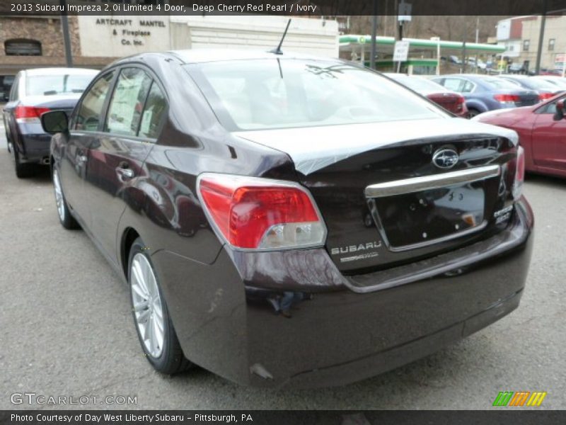 Deep Cherry Red Pearl / Ivory 2013 Subaru Impreza 2.0i Limited 4 Door