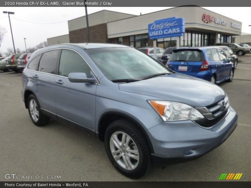 Glacier Blue Metallic / Gray 2010 Honda CR-V EX-L AWD