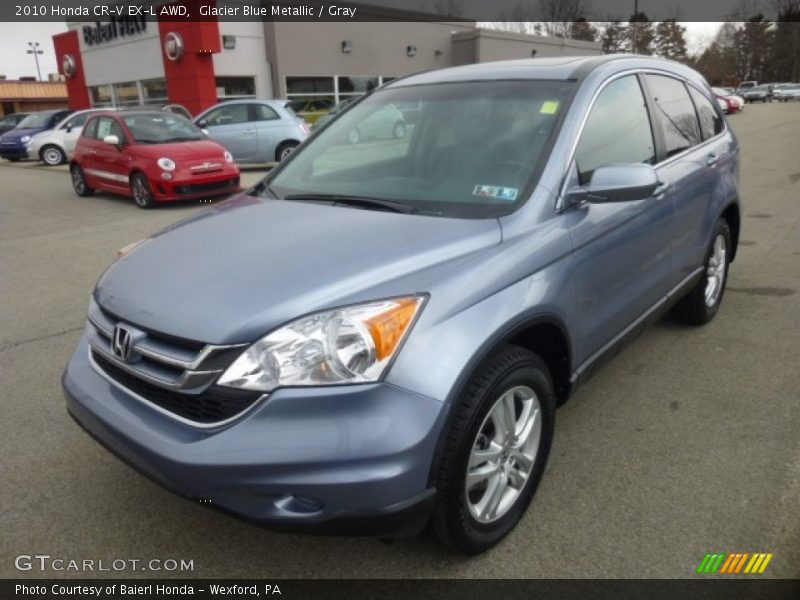 Glacier Blue Metallic / Gray 2010 Honda CR-V EX-L AWD