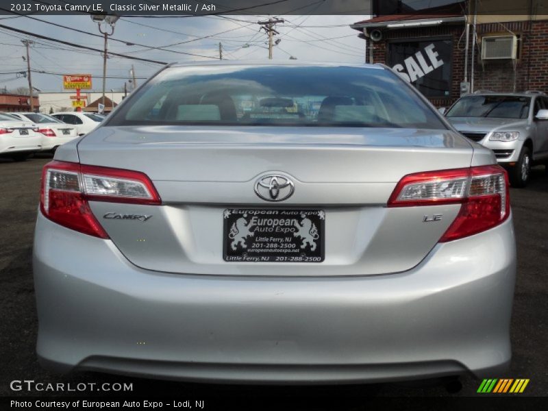 Classic Silver Metallic / Ash 2012 Toyota Camry LE