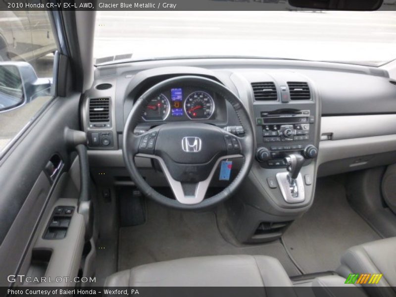 Glacier Blue Metallic / Gray 2010 Honda CR-V EX-L AWD