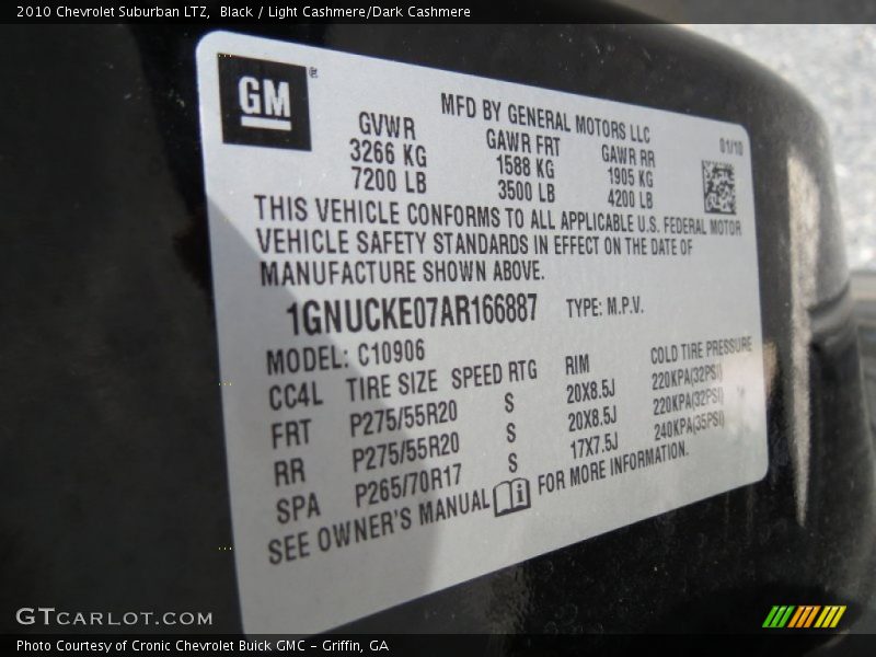 Black / Light Cashmere/Dark Cashmere 2010 Chevrolet Suburban LTZ
