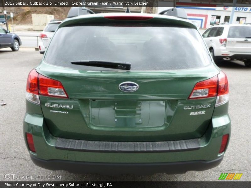 Cypress Green Pearl / Warm Ivory Leather 2013 Subaru Outback 2.5i Limited