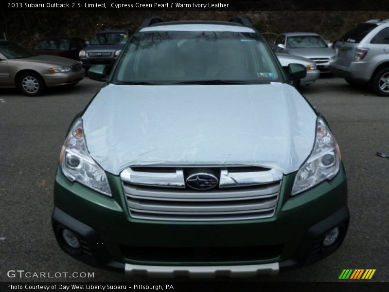 Cypress Green Pearl / Warm Ivory Leather 2013 Subaru Outback 2.5i Limited