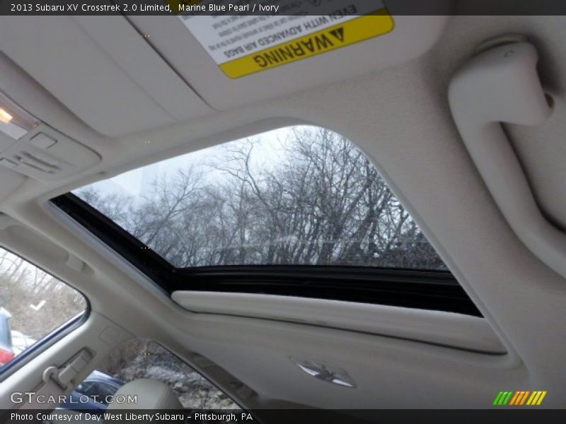 Sunroof of 2013 XV Crosstrek 2.0 Limited