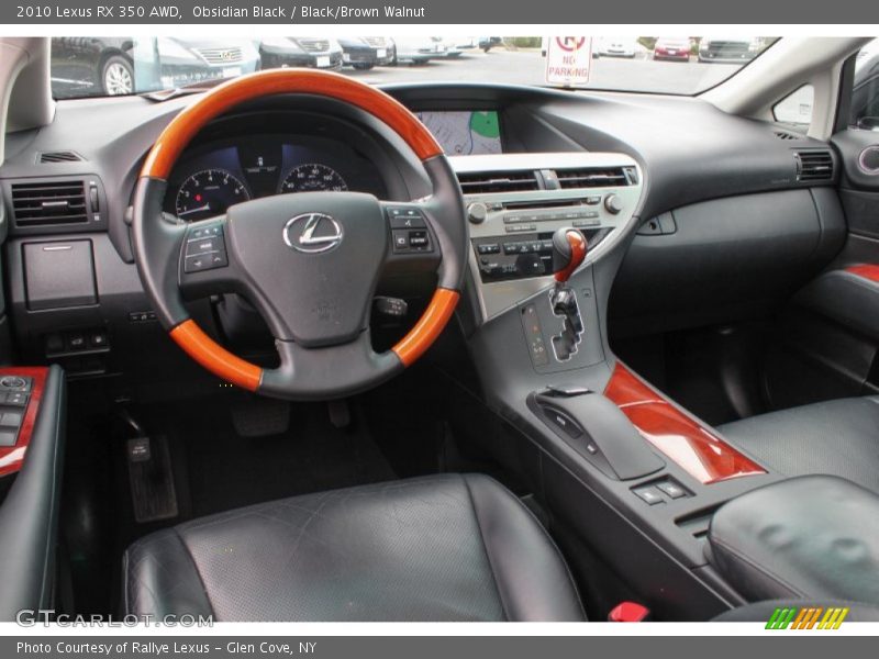 Obsidian Black / Black/Brown Walnut 2010 Lexus RX 350 AWD