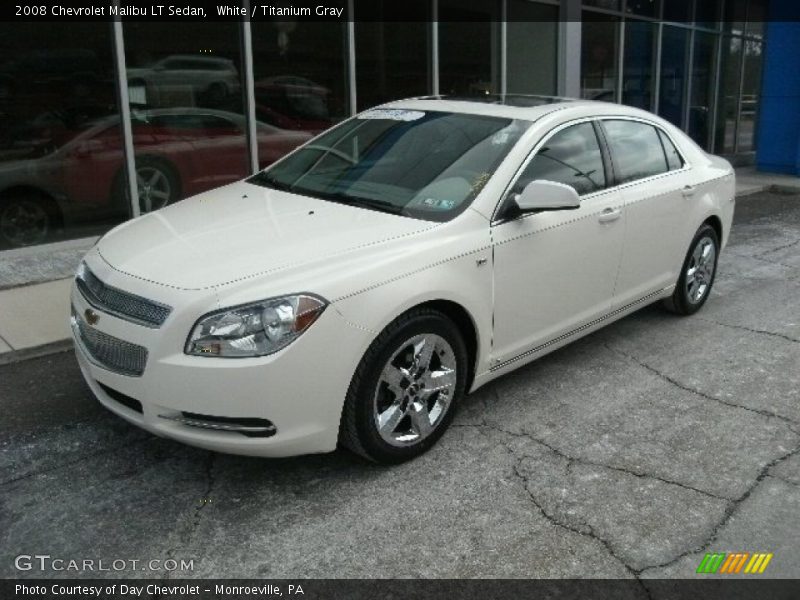 White / Titanium Gray 2008 Chevrolet Malibu LT Sedan