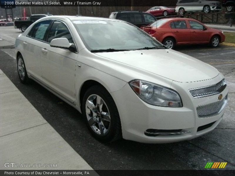 White / Titanium Gray 2008 Chevrolet Malibu LT Sedan