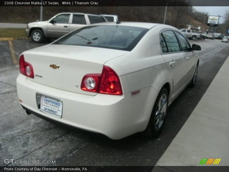 White / Titanium Gray 2008 Chevrolet Malibu LT Sedan