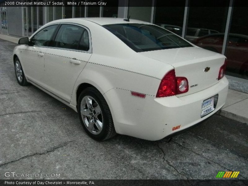 White / Titanium Gray 2008 Chevrolet Malibu LT Sedan