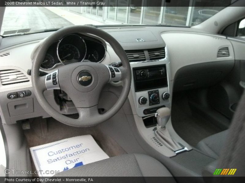 White / Titanium Gray 2008 Chevrolet Malibu LT Sedan