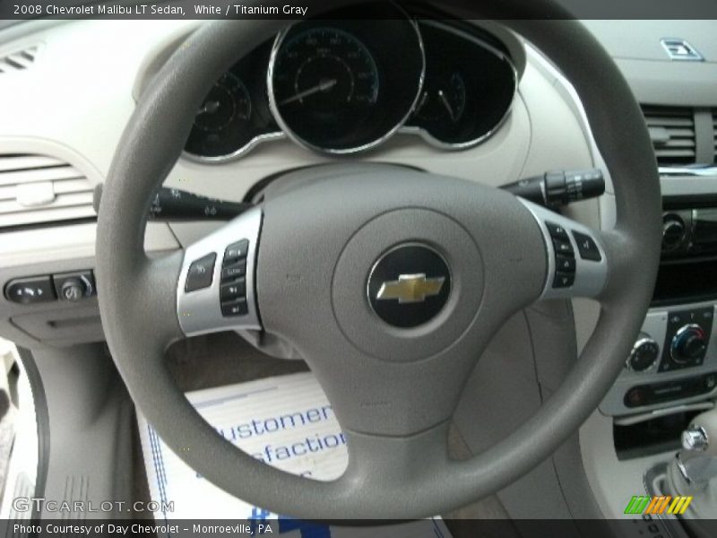 White / Titanium Gray 2008 Chevrolet Malibu LT Sedan