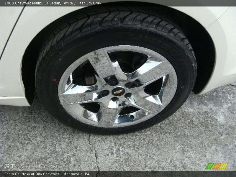 White / Titanium Gray 2008 Chevrolet Malibu LT Sedan