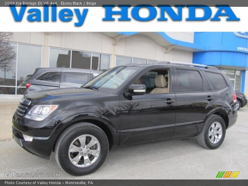 Ebony Black / Beige 2009 Kia Borrego EX V6 4x4