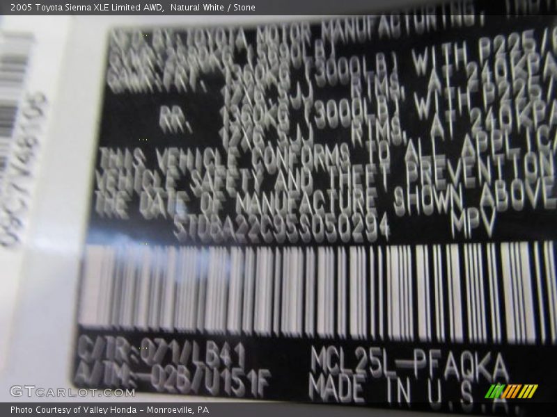 Natural White / Stone 2005 Toyota Sienna XLE Limited AWD