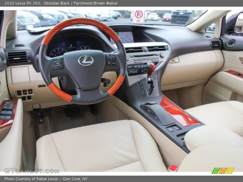 Obsidian Black / Parchment/Brown Walnut 2010 Lexus RX 350