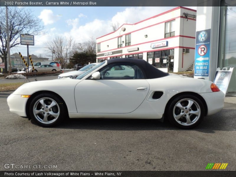 Carrara White / Metropol Blue 2002 Porsche Boxster