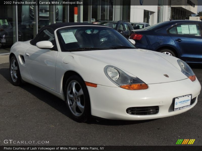 Carrara White / Metropol Blue 2002 Porsche Boxster