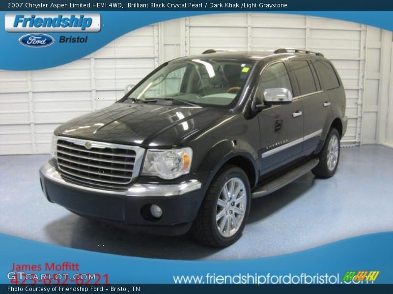 Brilliant Black Crystal Pearl / Dark Khaki/Light Graystone 2007 Chrysler Aspen Limited HEMI 4WD