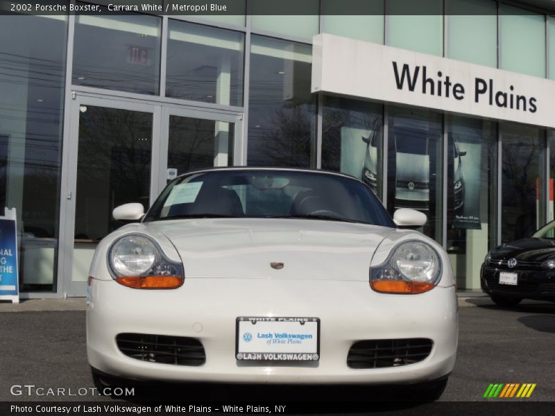 Carrara White / Metropol Blue 2002 Porsche Boxster