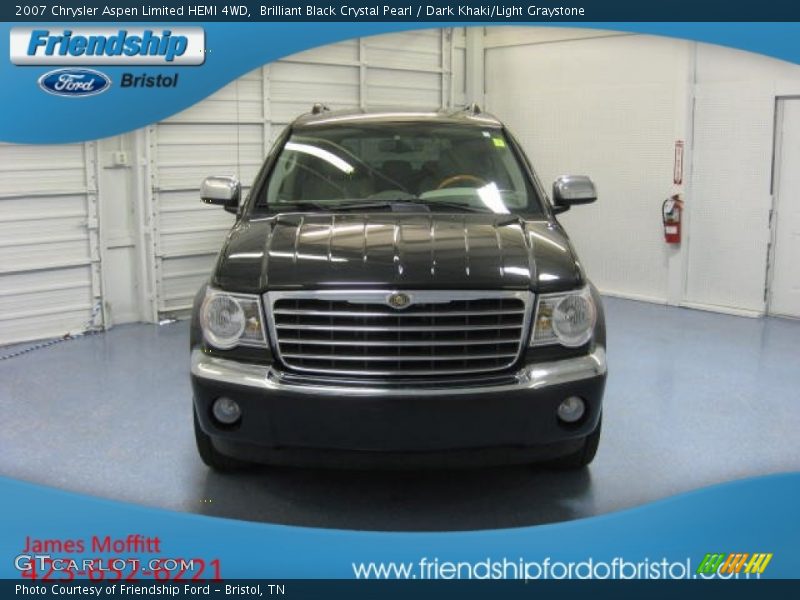 Brilliant Black Crystal Pearl / Dark Khaki/Light Graystone 2007 Chrysler Aspen Limited HEMI 4WD