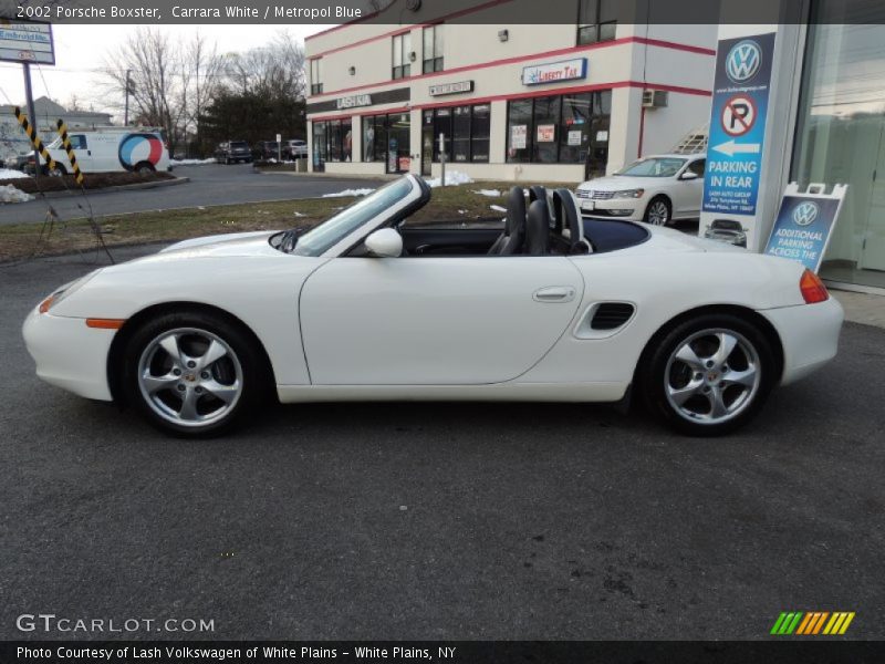 Carrara White / Metropol Blue 2002 Porsche Boxster