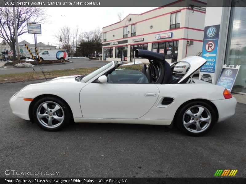 Carrara White / Metropol Blue 2002 Porsche Boxster