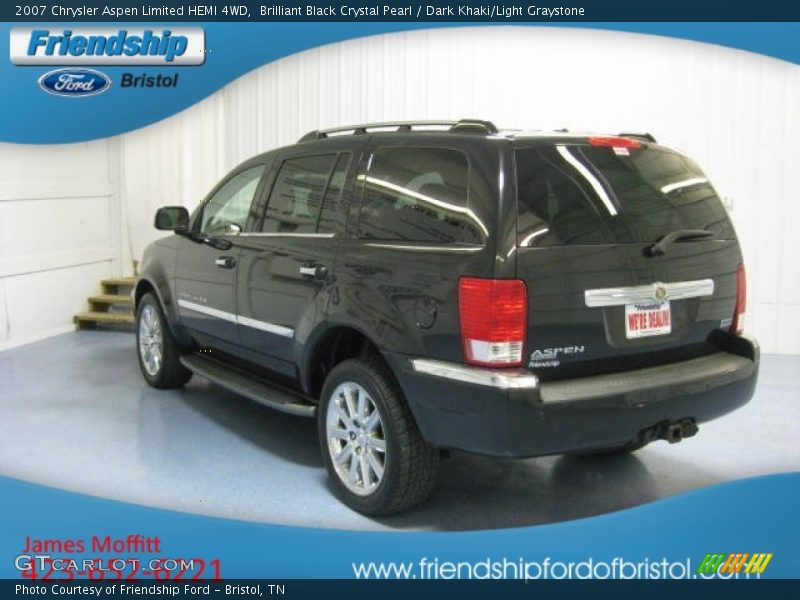 Brilliant Black Crystal Pearl / Dark Khaki/Light Graystone 2007 Chrysler Aspen Limited HEMI 4WD