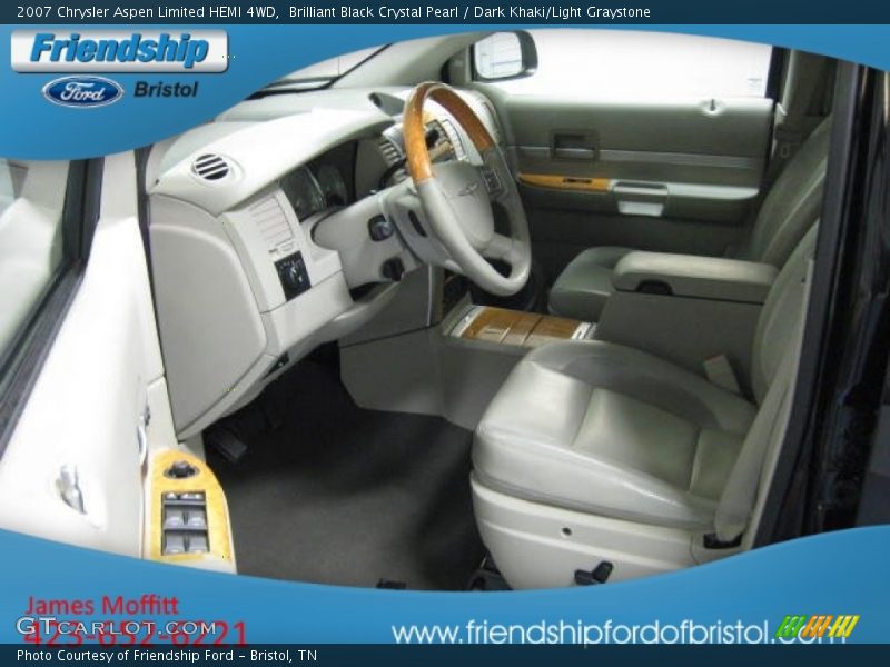 Brilliant Black Crystal Pearl / Dark Khaki/Light Graystone 2007 Chrysler Aspen Limited HEMI 4WD