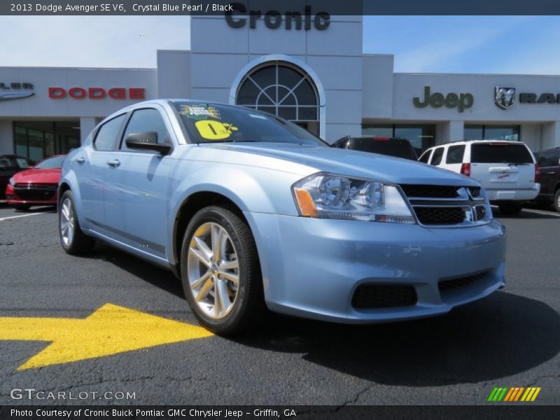 Crystal Blue Pearl / Black 2013 Dodge Avenger SE V6