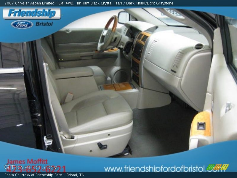 Brilliant Black Crystal Pearl / Dark Khaki/Light Graystone 2007 Chrysler Aspen Limited HEMI 4WD