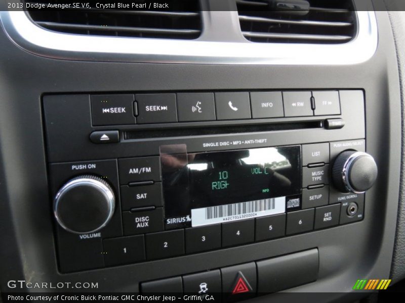 Crystal Blue Pearl / Black 2013 Dodge Avenger SE V6