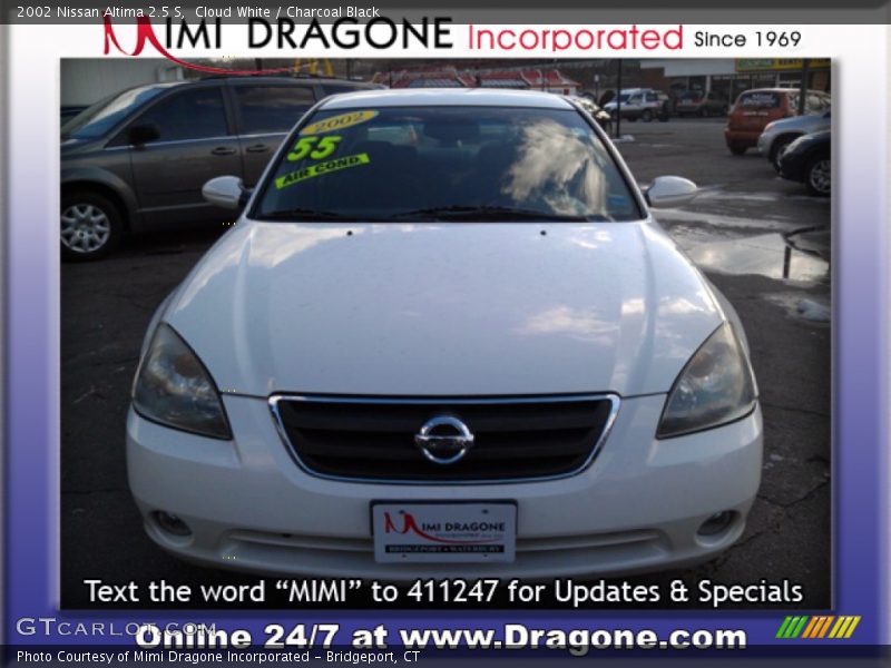 Cloud White / Charcoal Black 2002 Nissan Altima 2.5 S