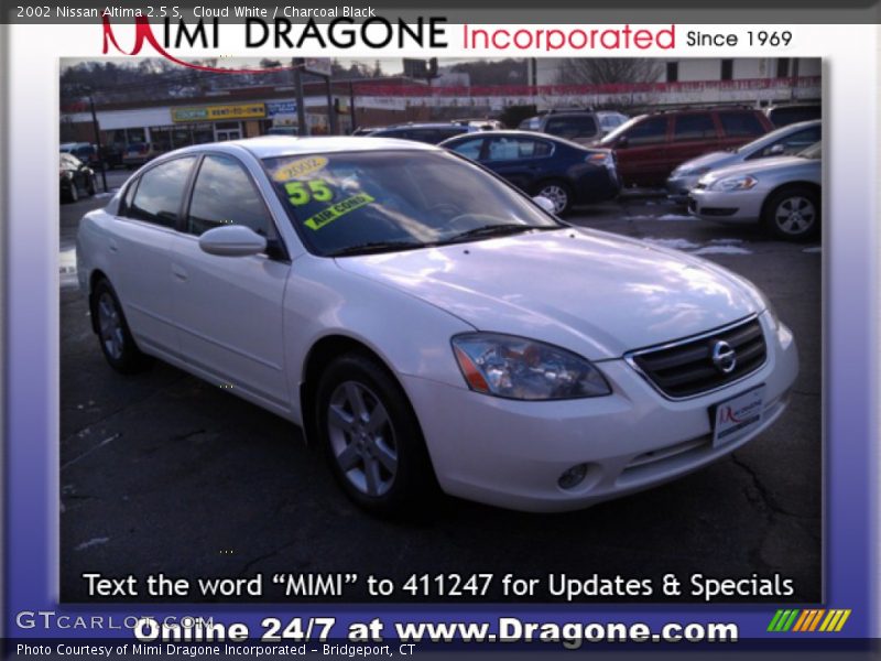 Cloud White / Charcoal Black 2002 Nissan Altima 2.5 S