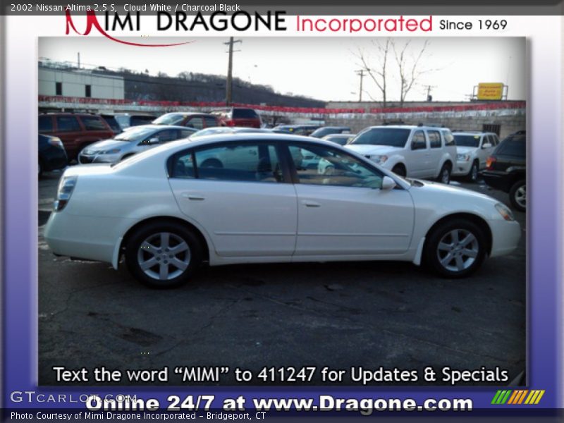 Cloud White / Charcoal Black 2002 Nissan Altima 2.5 S