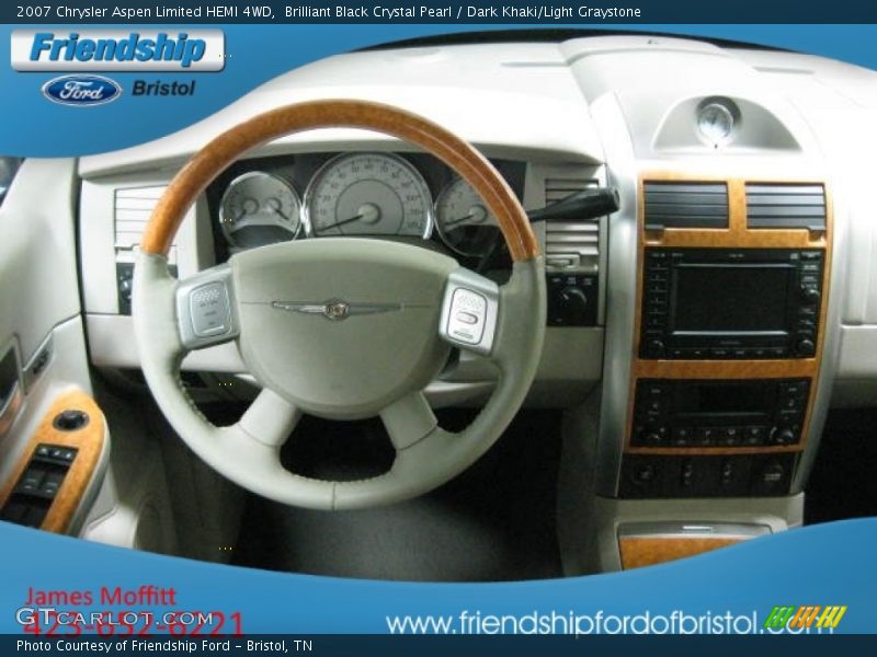 Brilliant Black Crystal Pearl / Dark Khaki/Light Graystone 2007 Chrysler Aspen Limited HEMI 4WD