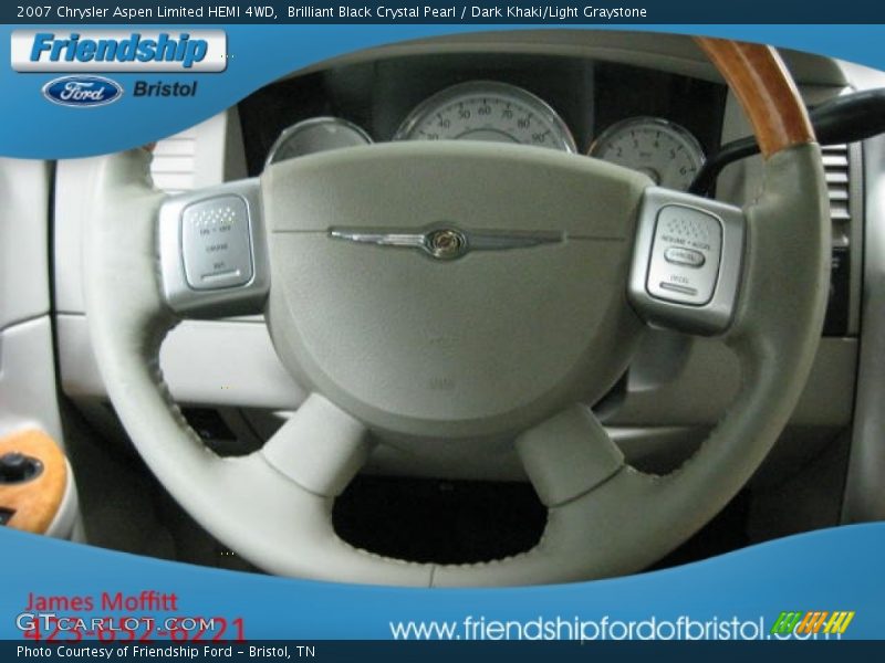 Brilliant Black Crystal Pearl / Dark Khaki/Light Graystone 2007 Chrysler Aspen Limited HEMI 4WD