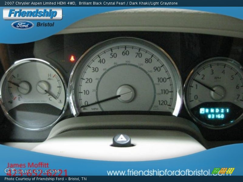 Brilliant Black Crystal Pearl / Dark Khaki/Light Graystone 2007 Chrysler Aspen Limited HEMI 4WD