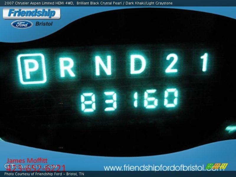 Brilliant Black Crystal Pearl / Dark Khaki/Light Graystone 2007 Chrysler Aspen Limited HEMI 4WD
