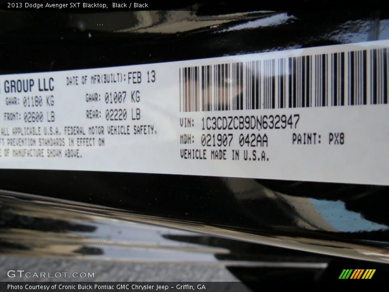 Black / Black 2013 Dodge Avenger SXT Blacktop