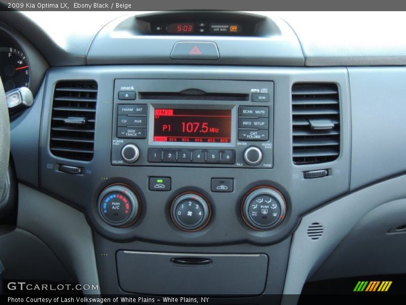 Controls of 2009 Optima LX