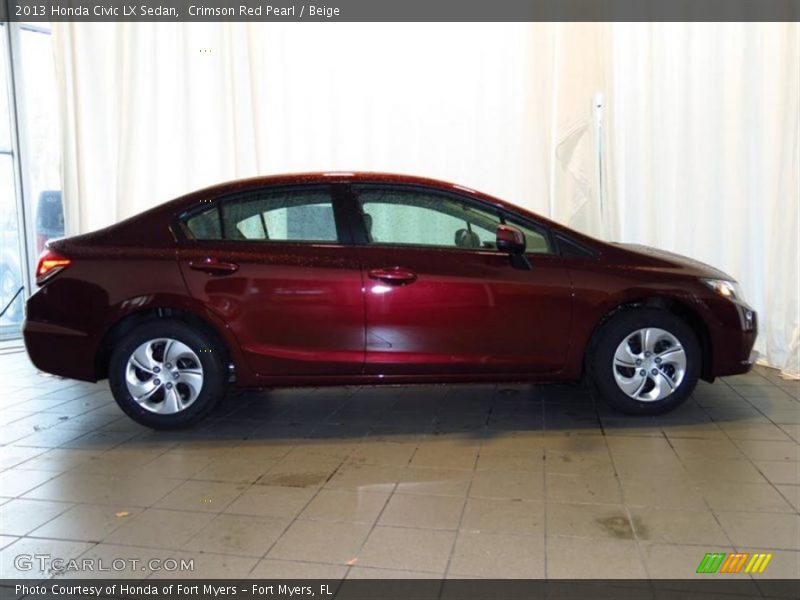 Crimson Red Pearl / Beige 2013 Honda Civic LX Sedan
