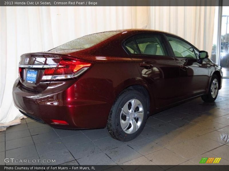 Crimson Red Pearl / Beige 2013 Honda Civic LX Sedan