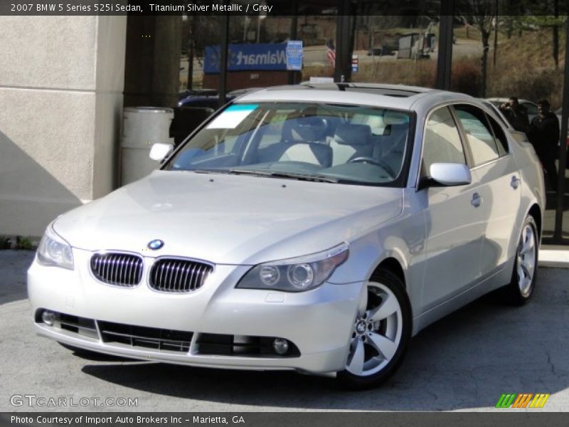 Titanium Silver Metallic / Grey 2007 BMW 5 Series 525i Sedan