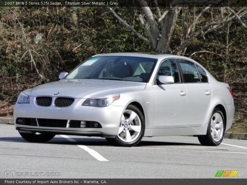 Titanium Silver Metallic / Grey 2007 BMW 5 Series 525i Sedan