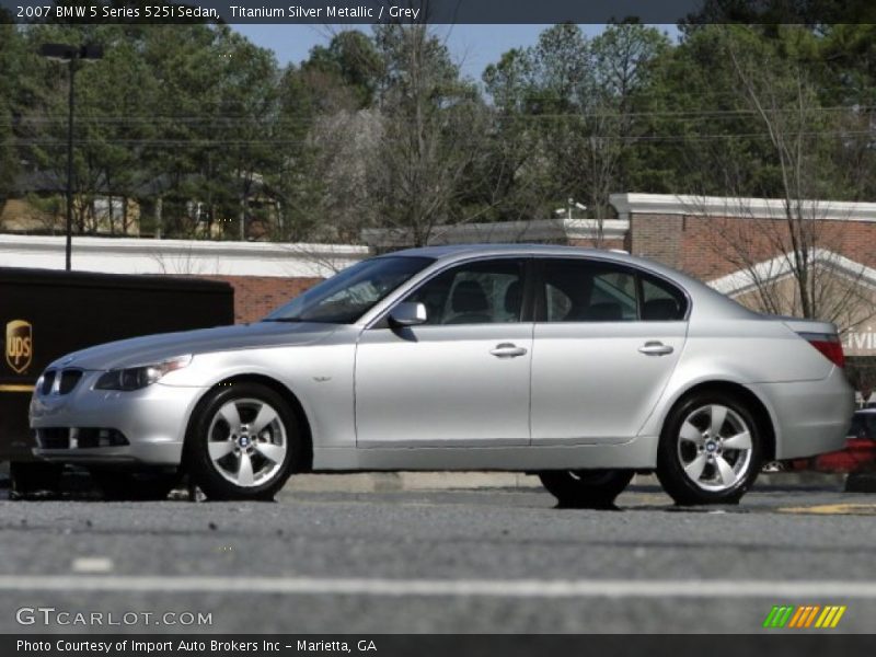 Titanium Silver Metallic / Grey 2007 BMW 5 Series 525i Sedan