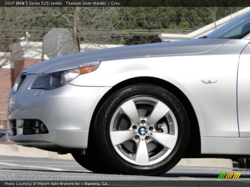 Titanium Silver Metallic / Grey 2007 BMW 5 Series 525i Sedan