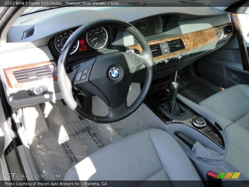 Titanium Silver Metallic / Grey 2007 BMW 5 Series 525i Sedan