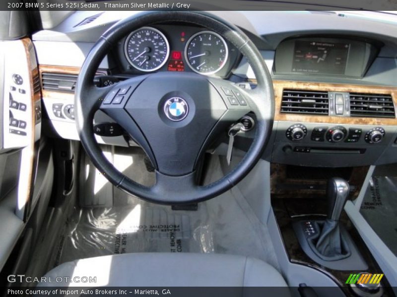 Titanium Silver Metallic / Grey 2007 BMW 5 Series 525i Sedan