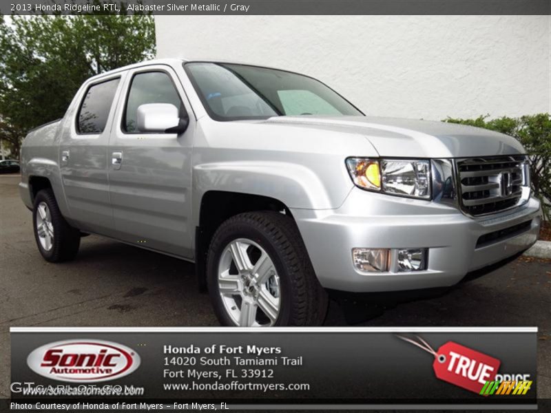 Alabaster Silver Metallic / Gray 2013 Honda Ridgeline RTL